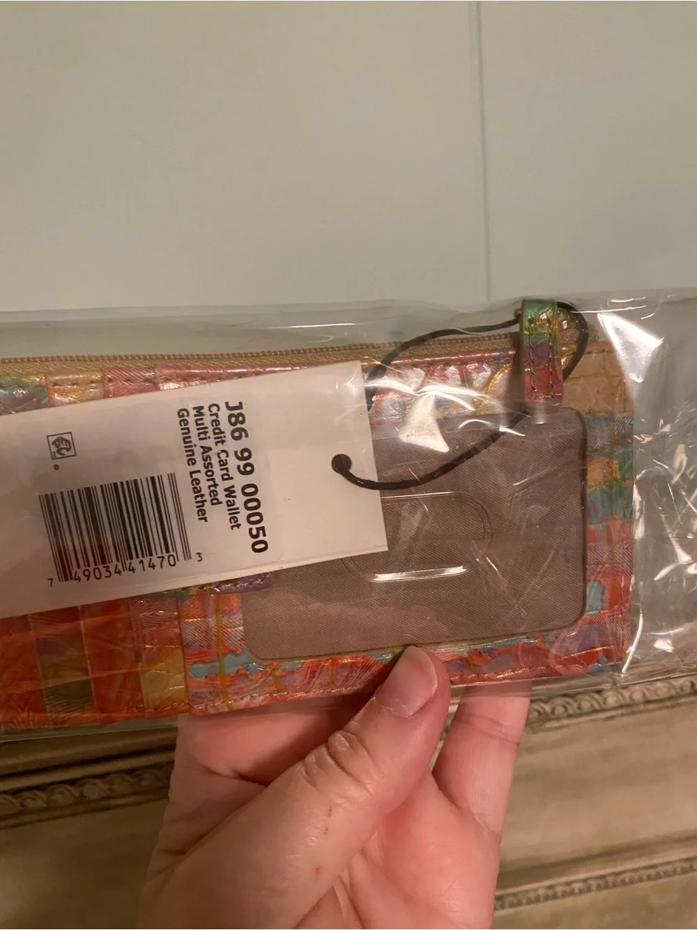 NWT Brahmin Colorful Croc-Embossed Long Credit Card Wallet - Multicolor
